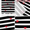2D flat printing 2pcs Curtain Scene Curtain Valentine's Day Hearts Stripes Digital Printed Polyester Drapes Holiday Decorations