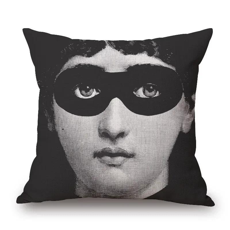 Polyester Girl Face Cushion Cover Beauty Pillow Covers Beige Pillow Case Home Decor Living Room Decoration PillowcaseH,(11) 30x30cm