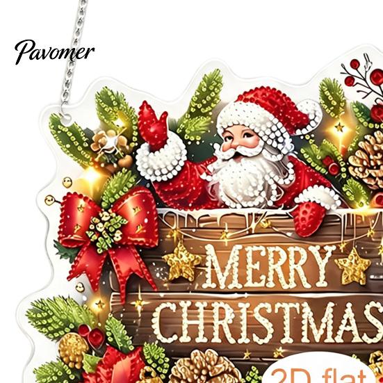 Easy to Hang Xmas Tree Ornaments Christmas Hanging Pendant with Chain, Lightweight Winter Wall Decor, Double-sided Indoor Festive Decorations Acrylic