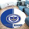 Nautical Crest Shield Custom Name Round Area Rug Carpet Rug For Living Room Bedroom Sofa Playroom Decor Nonslip Floor Mat