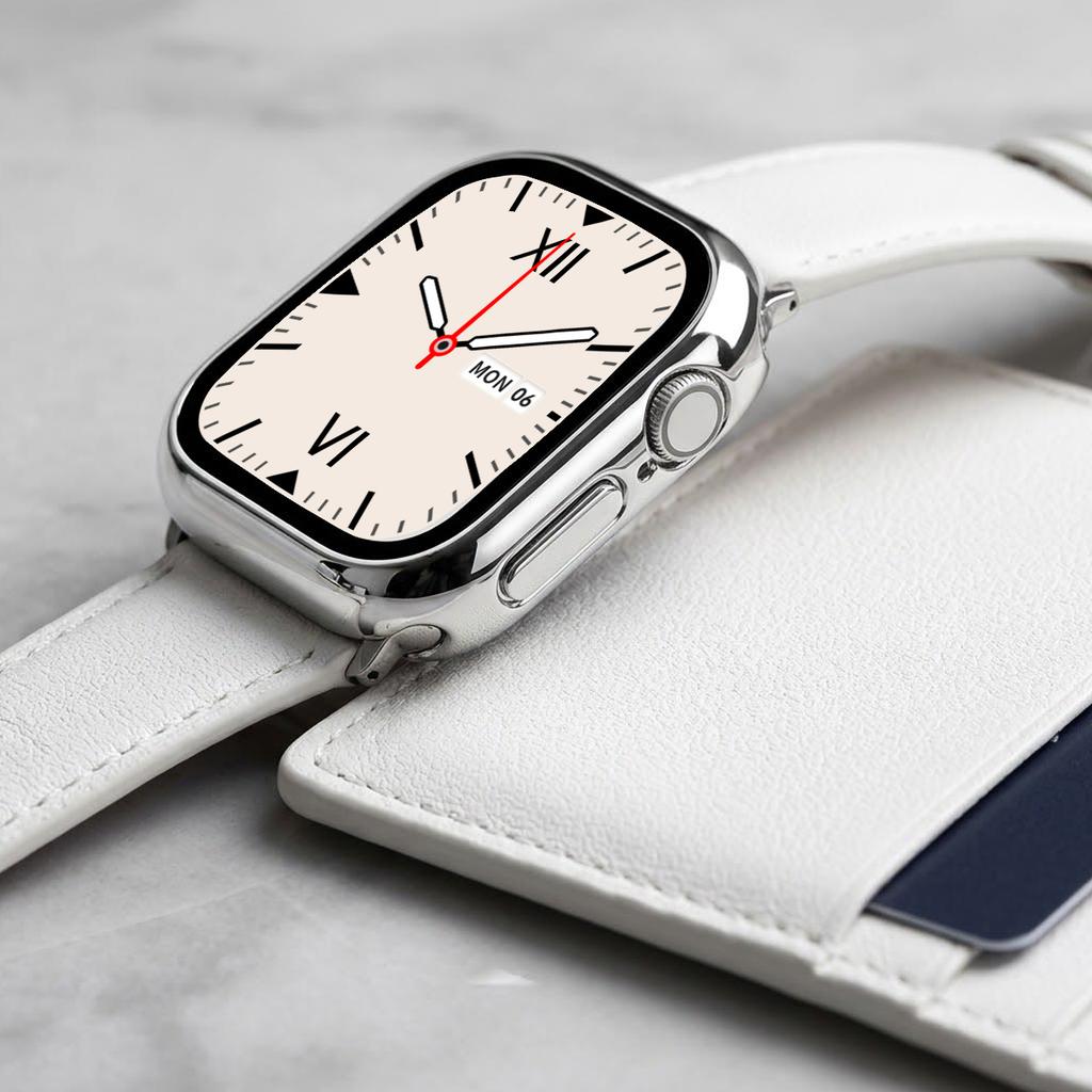 Gehärtetes Glas PC-Hülle für Apple Watch 12 46mm 42mm Harter Stoßfänger Displayschutz Abdeckung für Iwatch Serie 12 Schalen Zubehör 7