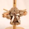 Bunny Plush Keychain Soft Long-Hair Stuffed Rabbit with Satin Bow Metal Clip Decorative Satin Bow Charm for Bags Backpacks Keys