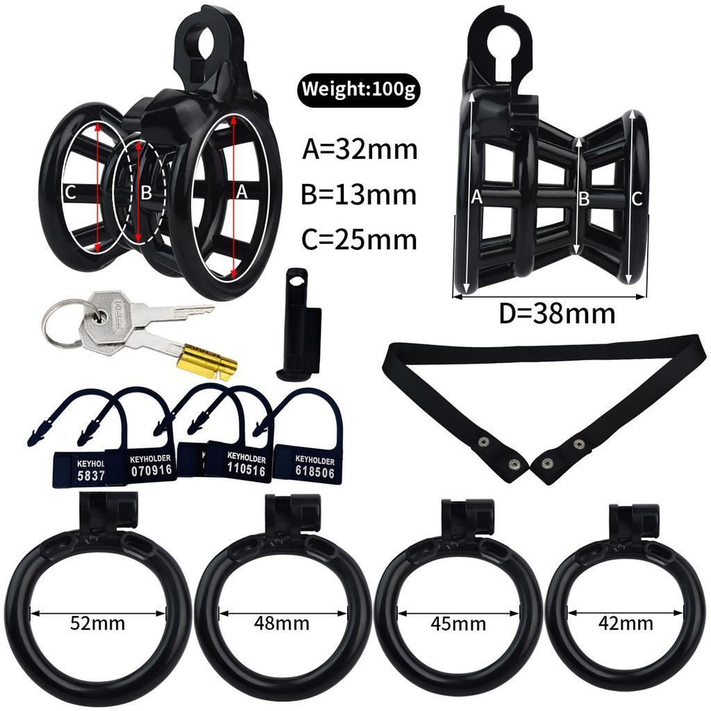 Men's Resin Chastity Lock 3D Penis Cage Colorful Wearable CB Lock Gay Cock Ring BDSM Cuckold Chastity Belt