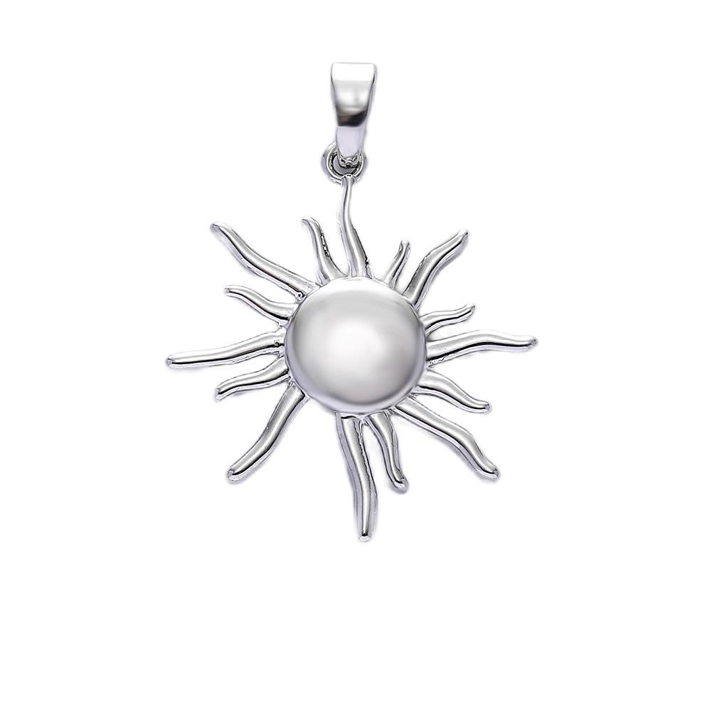 Trendy Sun Pendant Copper Gold-Plated Drip Oil DIY Jewelry: Necklace, Bracelet, Earring Accessories for Women