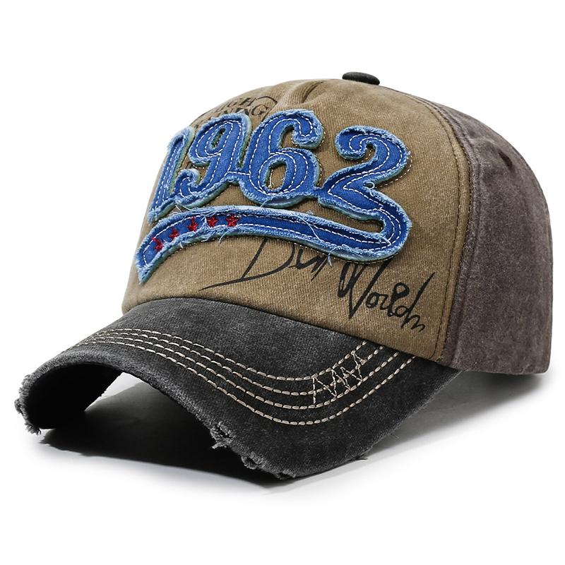 Vintage Washed Distressed Letter Baseball Cap Spring Autumn Sunshade Duckbill Hat Stylish Versatile Trendy Cap For Men Women