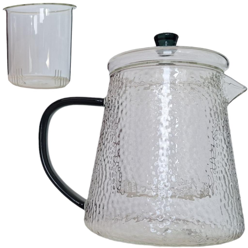 GLASS JUG TEA INFuser with Filter 1L JUG FOR WATER COFFEE HOT