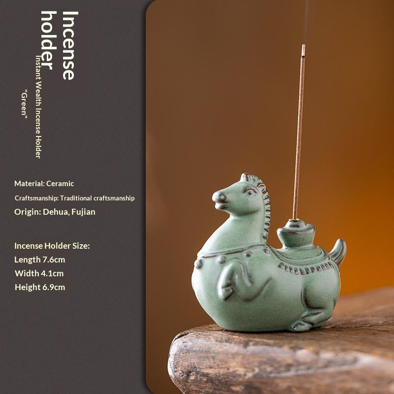 Porcelain Horse Stick Incense Holder Creative Tea Table Ornaments Aromatherapy Burner Fragrance Censer Home Decor