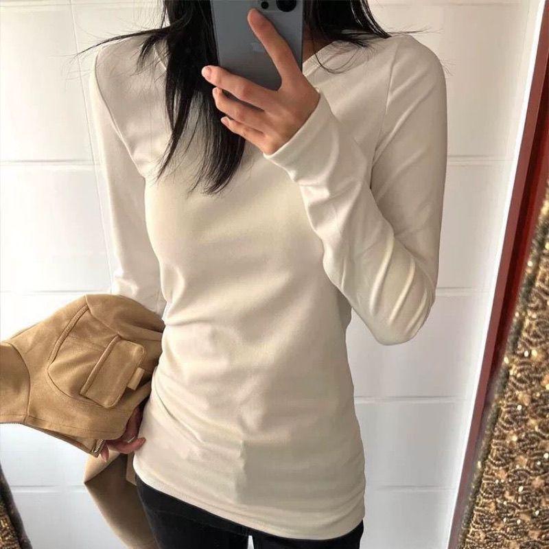 2025 Damen Slim Langarm-T-Shirt: Herbst/Winter Vielseitige Basisschicht
