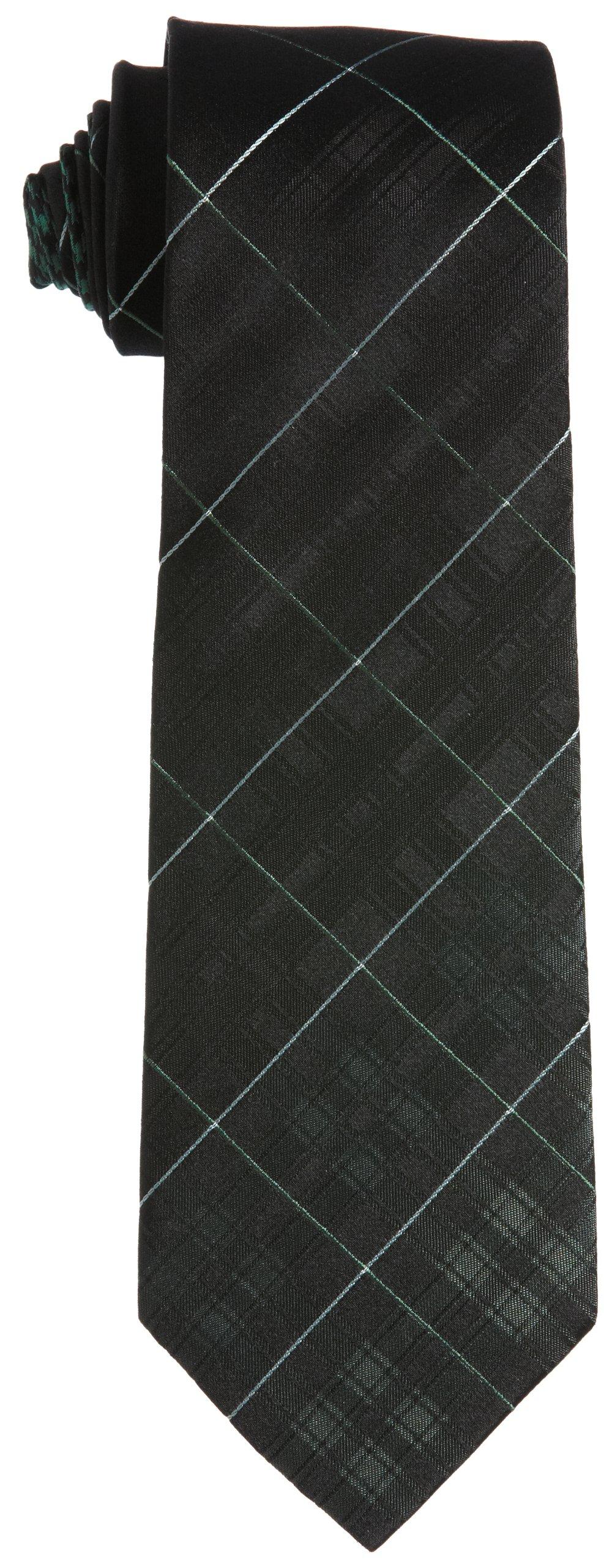 [Hiroko Koshino Homme] Галстук, разная ширина концов, 003254-20000-3910, 10, Черная основа, Зеленая клетка, БЕСПЛАТНО
