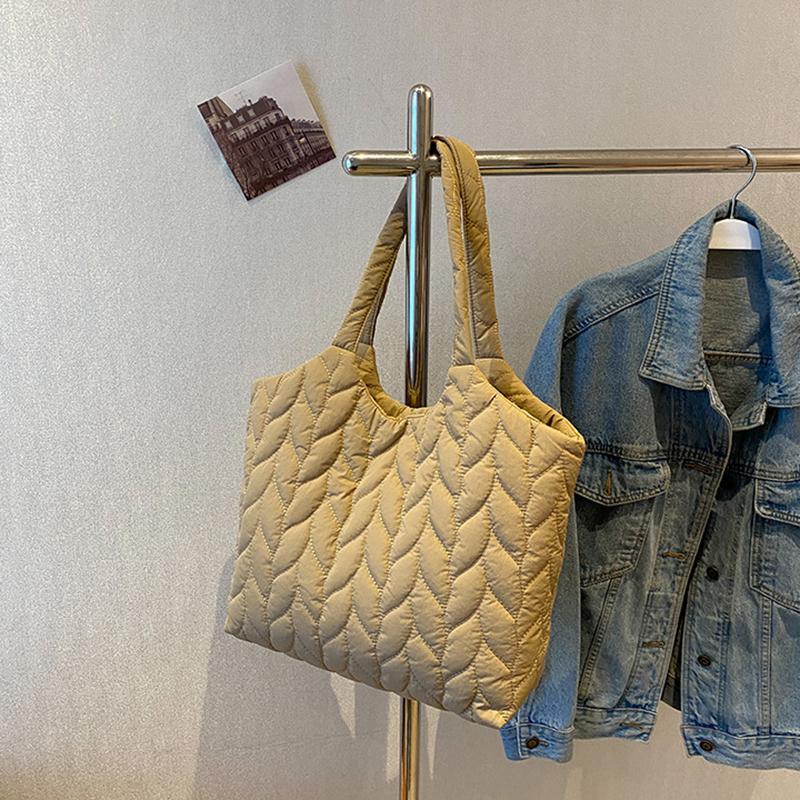 Yogodlns Большая вместительная мягкая сумка на плечо для женщин, весенний тренд, модный дизайн, тканевые сумки, женские дорожные сумки-тоут для покупок 33*13*32cm бежевый