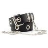 Women Fashion Imitation Leather Round Ring Chain Decorative Waist Belt