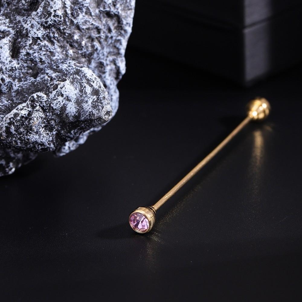 Detachable Crystal Tie Collar Needle Spiral Buckle Neckline Pin Shirt Collar Pin  Banquet