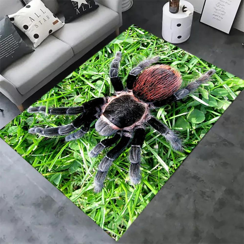 Halloween Spider Carpet 3D Printed Fear Horror Mat Trick or Treat Rug Living Room Bedroom Area Rugs Halloween Gift Home Decor
