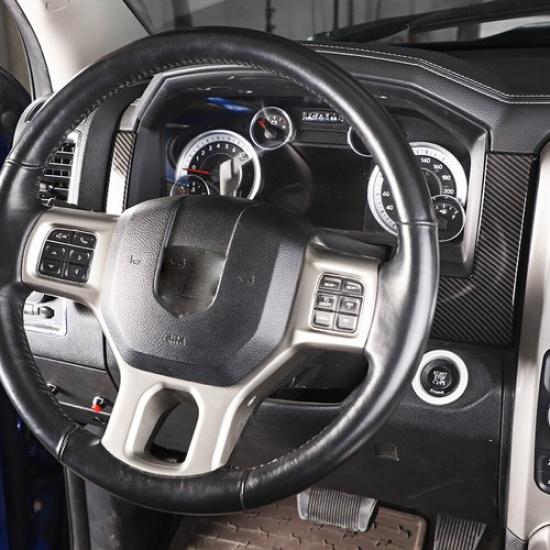 Left/Right Dashboard Cover Trim Bezels For Dodge RAM 1500 2010-2017 Carbon Fiber