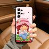 S-Strawberry-S- Shortcake Black Soft Silicone Phone Case for Samsung S25, S24, S21, S22, S23, S30, Ultra, S20, Plus, FE, Lite