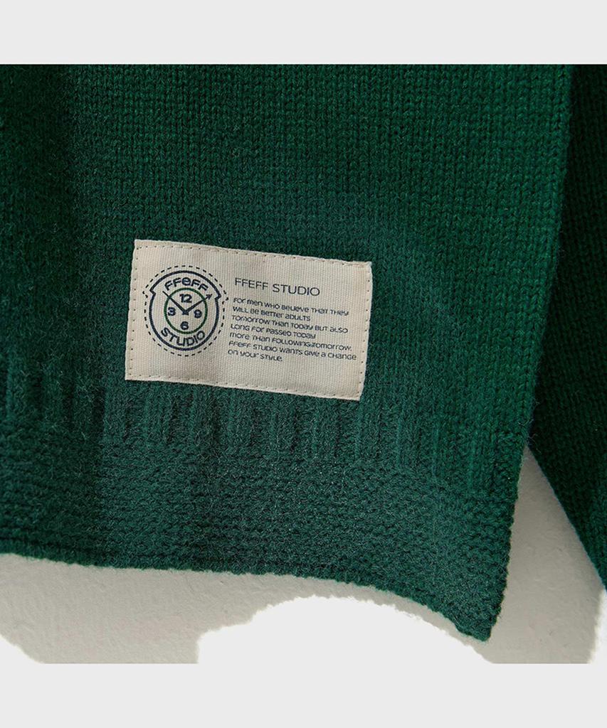 FFEFF STUDIO Vintage Washed Efro Logo Round Pullover (Green)