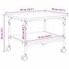 Printer Stand Black Oak Effect 50 x 40 x 38 cm