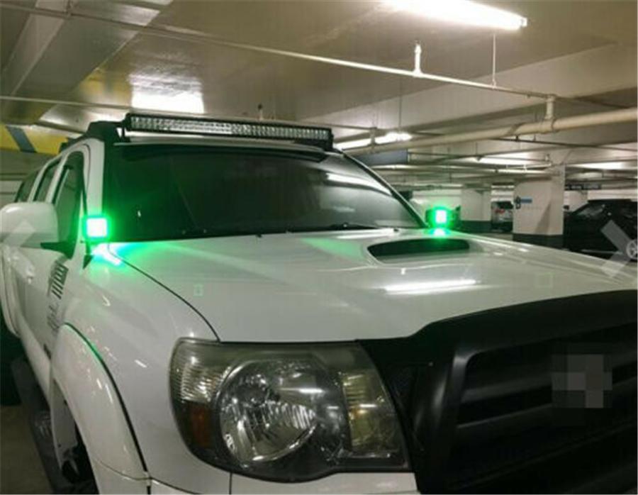 Pair 3x3inch 24W Spot Cube Pods Led Work Light Bar with RGB Angel Eyes