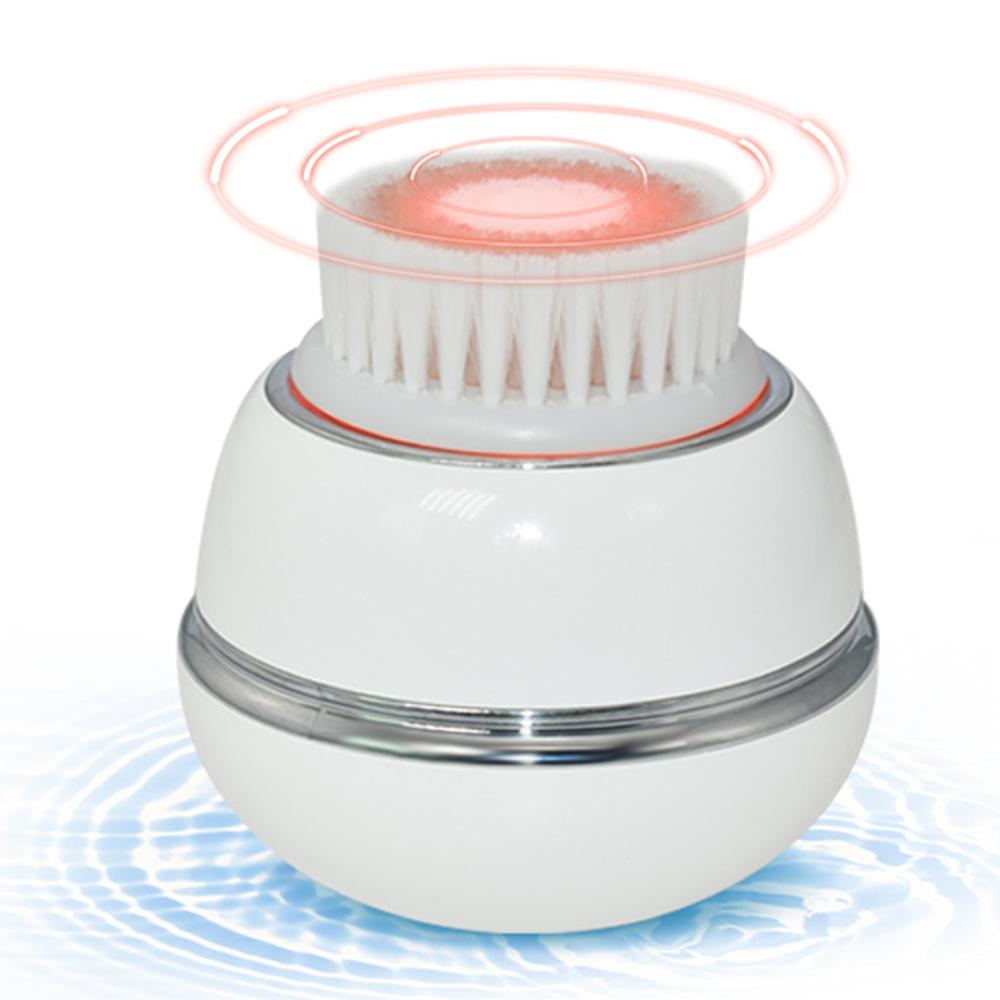 Mini LED Sonic Vibrating Skin Deep Cleansing Rechargeable Electric Facial Scrub Cleaning Brush with 2 Brush Heads