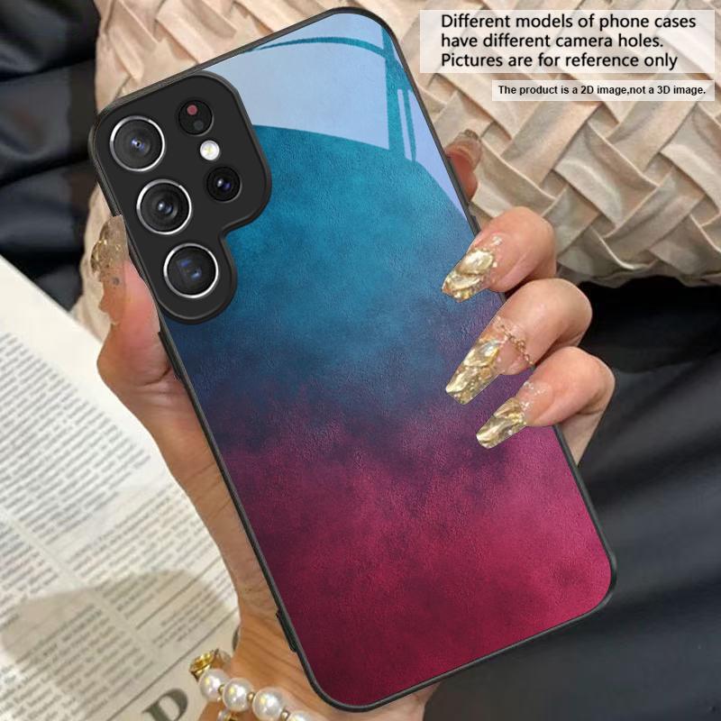 Color and texture fusion For For Samsung Galaxy S25+ S24+ S26 Ultra S25 Edge S24 FE S23 S22 S21 S20 Plus Black Glass Phone Case