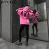BITCED Damenmode Print Verdicktes Vielseitiges Langarm Oversize Kapuzensweatshirt