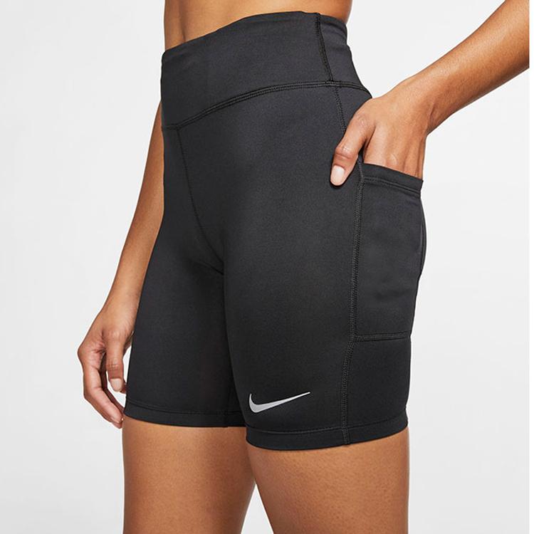 Nike Leg-A-See Reflective Sports Yoga Cycling Fitness Tight Shorts With Pockets Women Shorts Black CJ2373-010