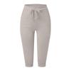 Women Casual High Waist Drawstring Capri Pants Stretchy Lightweight Soft Fabric Comfortable Fit Relaxed Style