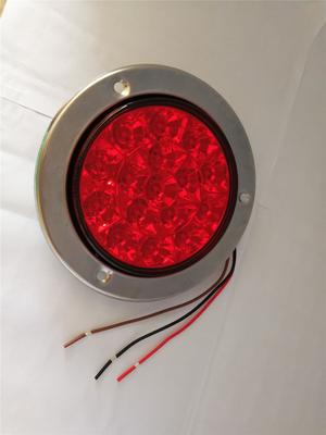 Luzes Traseiras Vermelhas Redondas de 16 LEDs 12V 24V com Lente Transparente Lâmpadas de Ré para Caminhão Reboque RV 2 peças