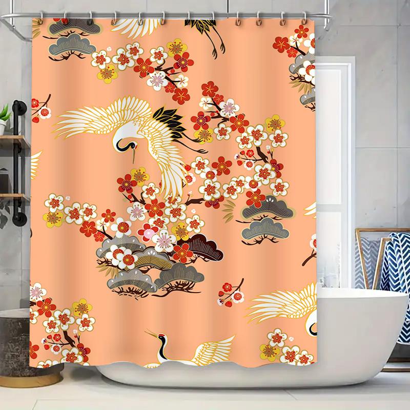 

Modern Black Silhouette Shower Curtain With White Background Decorative Bathtub Decoration Waterproof Removable For Bathroom (18 W60H190(CM)-1 Pcs