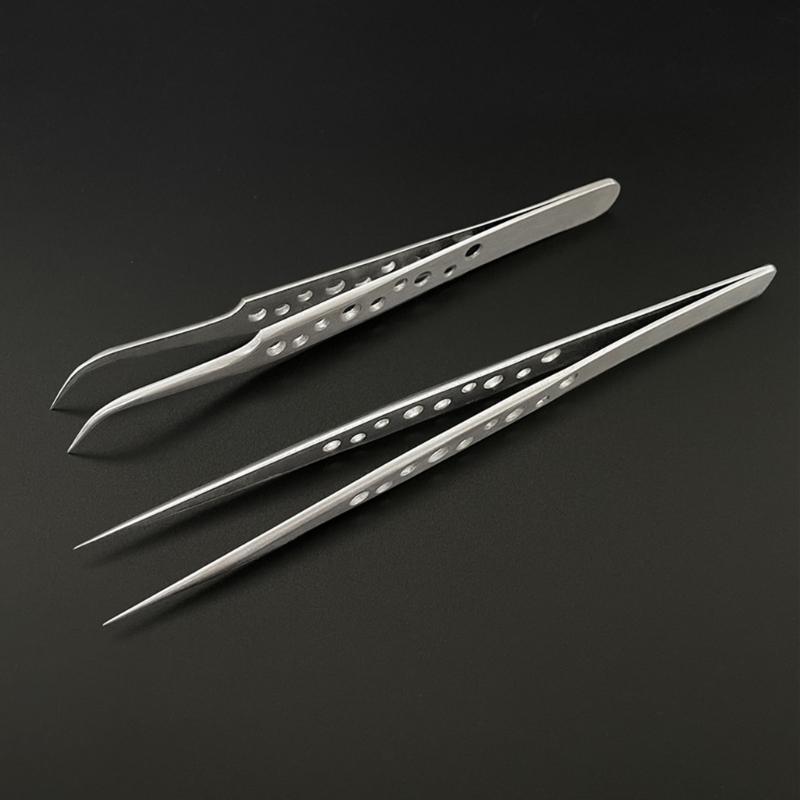 Industrielle Pinzette Elektronik Antistatisch Gebogene Gerade Spitze Präzision Edelstahl Pinzette Telefon Reparatur DIY Hand Werkzeuge