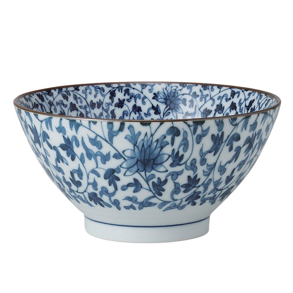 Hasami Ware Bowl with Small Arabesque Pattern Inside and 56554 Outside,