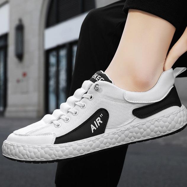 Men's Shoes Summer New Breathable Fashion Mesh Casual Shoes Little White Shoes Comfortable Soft Sole Low-top Lace-up Student Board Shoes