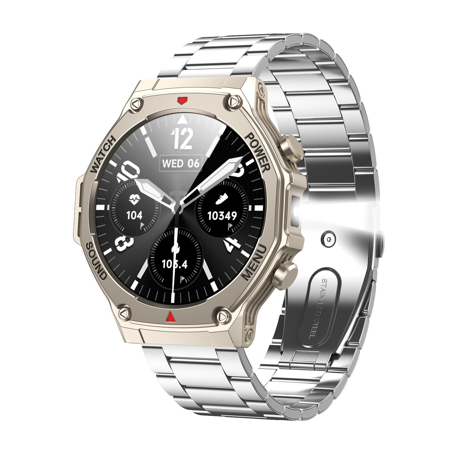 HDT21 Ultra Smart Watch: Heart Rate, Blood Oxygen, Blood Pressure, Bluetooth Calling, Message Alerts, Flashlight