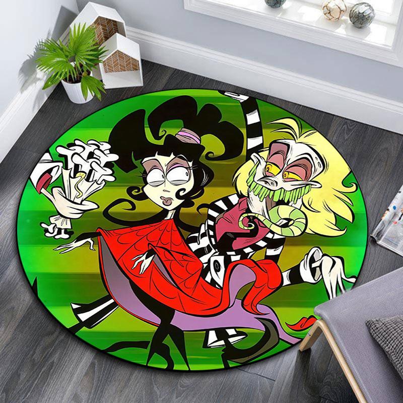 Beetlejuice2,Round Area Rug,Carpet Rug for Living Room Bedroom Sofa Playroom Decor,Non-slip Floor Mat