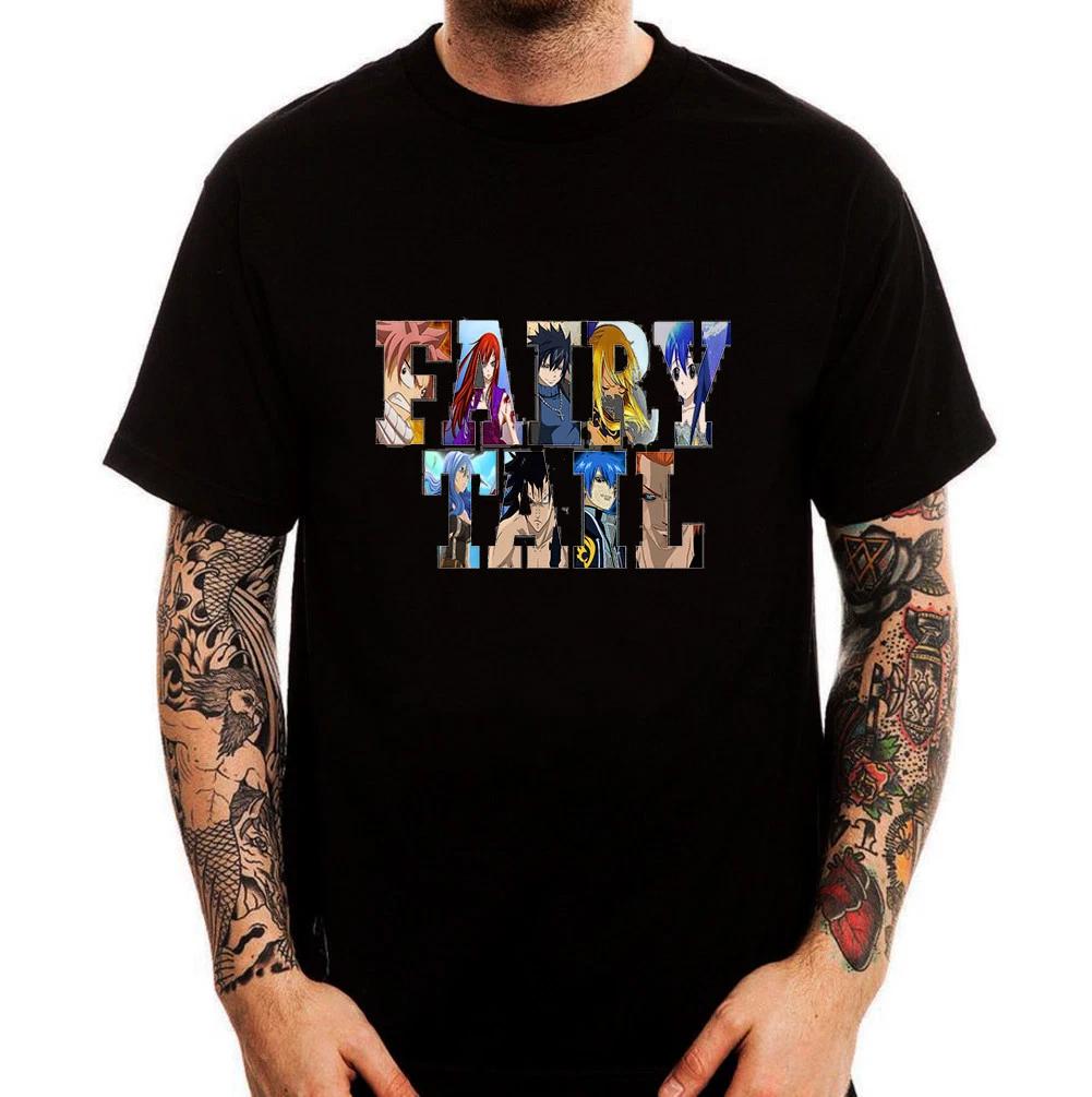 Fairy Tail Characters Logo Anime Manga Japanese Printed Cotton  T-Shirt Top 140