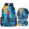 Dragon Ball Z Backpack Set for Kids Teens 3-Piece Anime Cartoon School Bag Lightweight Large Capacity