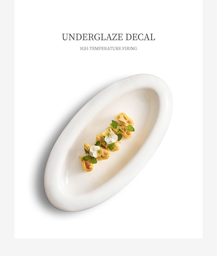 Artistic Double-Layer Insulated Ceramic Display Plate for High-End Tableware and Hotel Use.