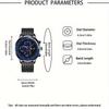 3pcs/set 1pc Fashion Men's Calendar Business Quartz Watch with Stainless Steel Mesh Band & 1pc Bracelet & 1pc Necklace