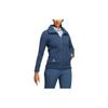 Adidas Womens Solid Color Drawstring Collar Loose Jacket Women Jacket Navy-Blue HG6989
