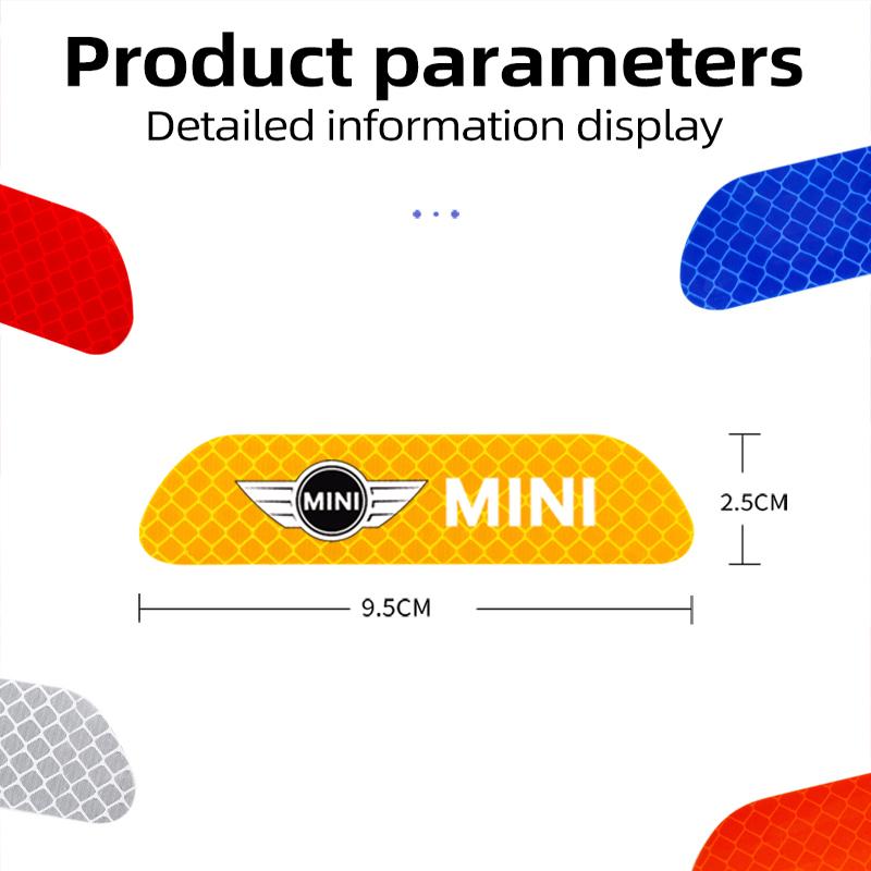 MINI Car Door Reflective Sticker Night Light Warning Decal For BMW MINI One Cooper JCW Countryman Clubman Cabrio Paceman Coupe