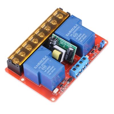 DC5V AC110/220V Double Channel 30A Power Relays Module Supports High/Low Level Triggering for Safe Automation