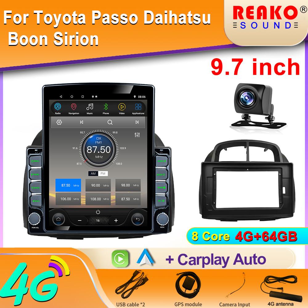 9.7" Vertical Screen Car Radio For Toyota Passo Daihatsu Boon Sirion Subaru Justy Perodua Myvi GPS Multimedia Navigation Carplay