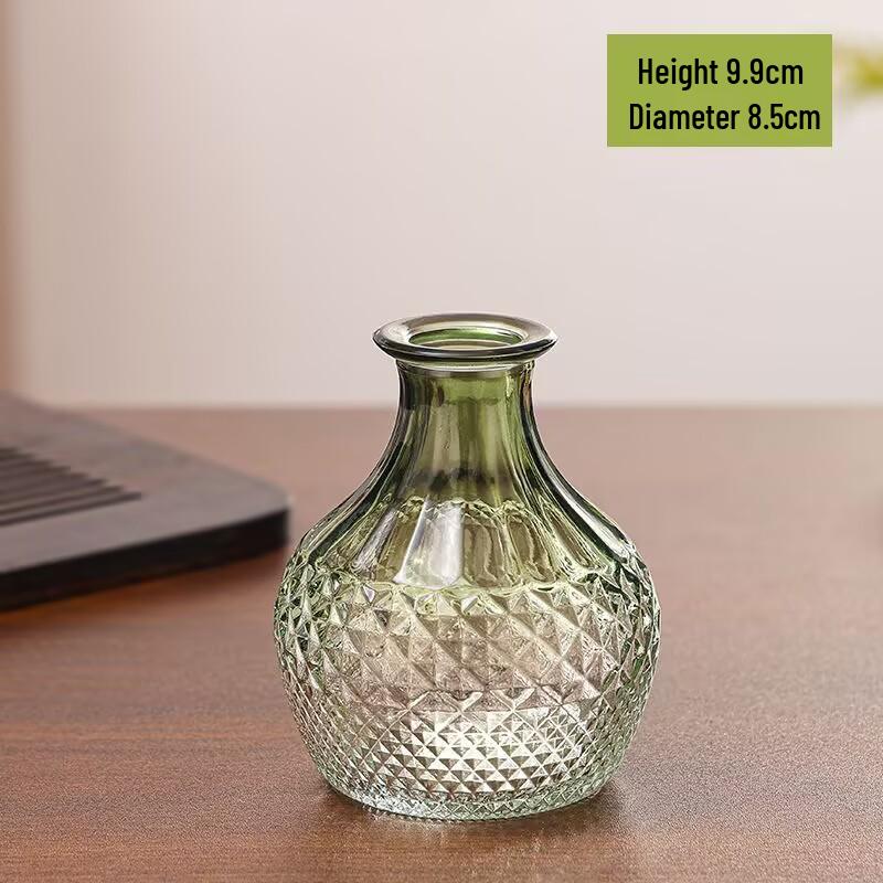 Мини рельефная стеклянная ваза для свежих цветов - Настольное украшение