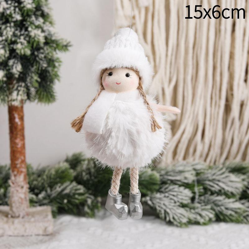 2025 Christmas Angel Dolls Plush Girl Christmas Tree Decorations for Home Navidad Ornaments Xmas Pandent New Year Gifts for Kids