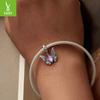 Vintage Magic Butterfly Diy Bracelet Necklace Pendant, Purple Elegant S925 Sterling Silver Beaded