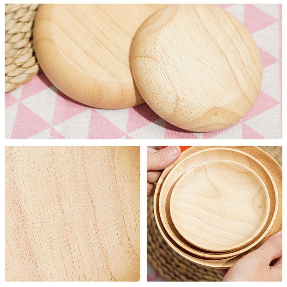 Japanese Unbreakable Tableware Hand-made Round Tea Tray Wood Plate Snack Plate Dessert Plate