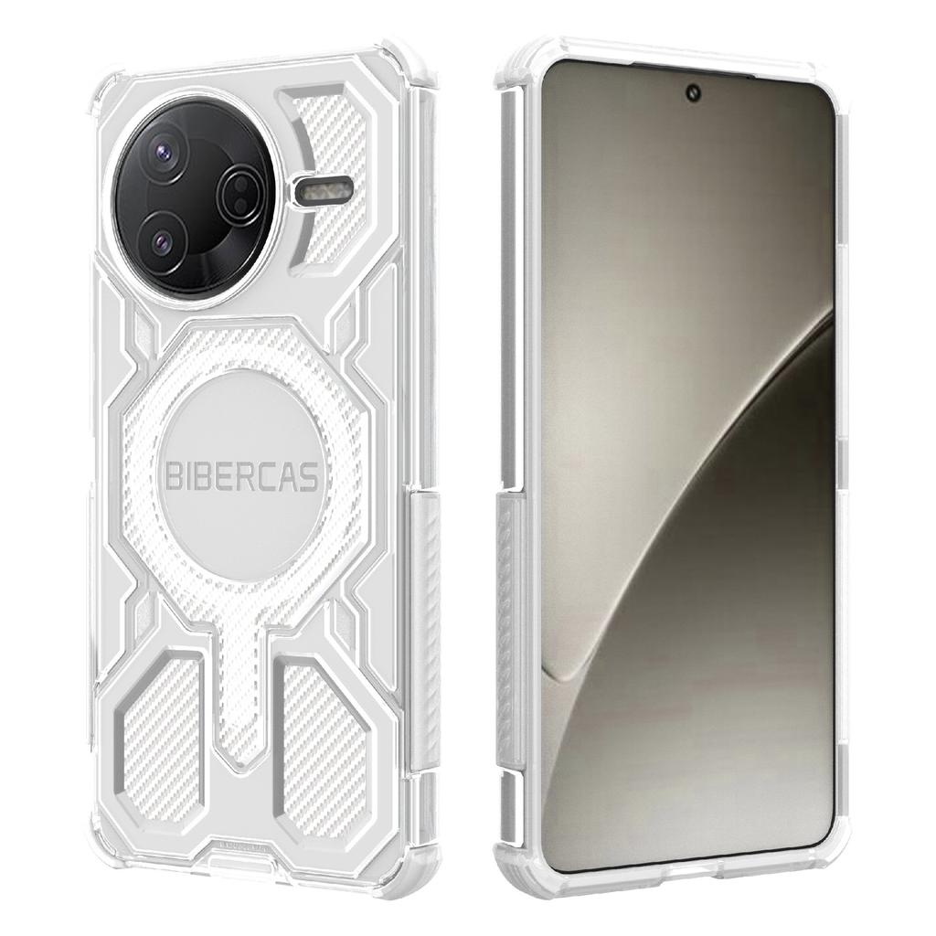 BIBERCAS J-16 Transparent Series For Xiaomi Redmi K80 5G/Poco F7 Pro 5G Case Compatible with MagSafe TPU+PC Phone Cover