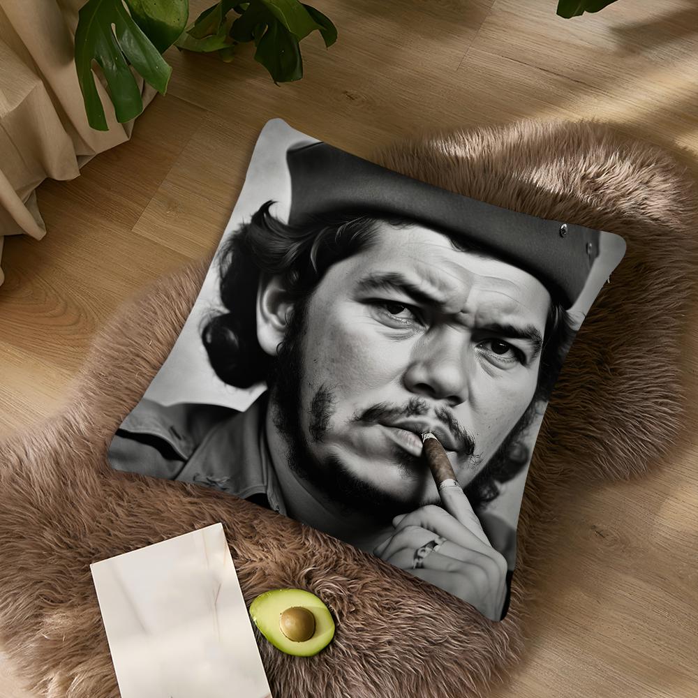 Che G-Guevaras Smoking Cushion Cover Living Room Accent Couch Back Support Square Lounge Restful Nap Companion Pillow Case