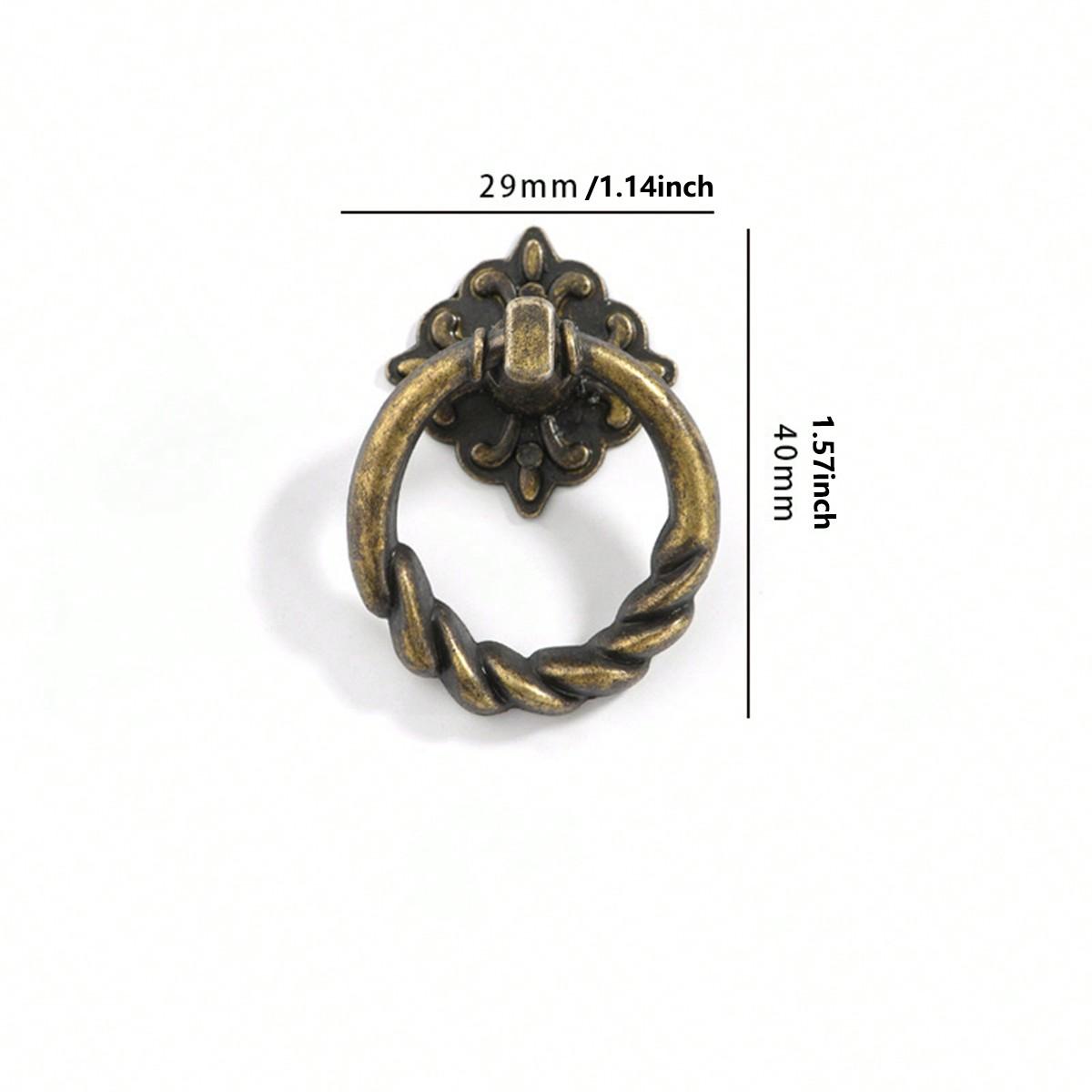 

6-20pcs Vintage Bronze Drawer Pulls - 4Cm Antique Cabinet Knobs With Installation Hardware, Decorative Furniture Handles 6pc бронзовий