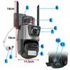 Podwójna Kamera Wifi Ip Smart Zewnętrzna 1080P Full Hd 2X3Mp Detekcja Alarm